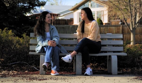 Emiko & Student on Bench (1)