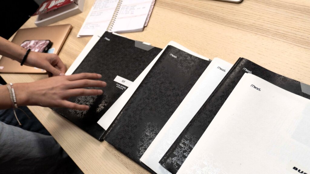 folders laid out on desk